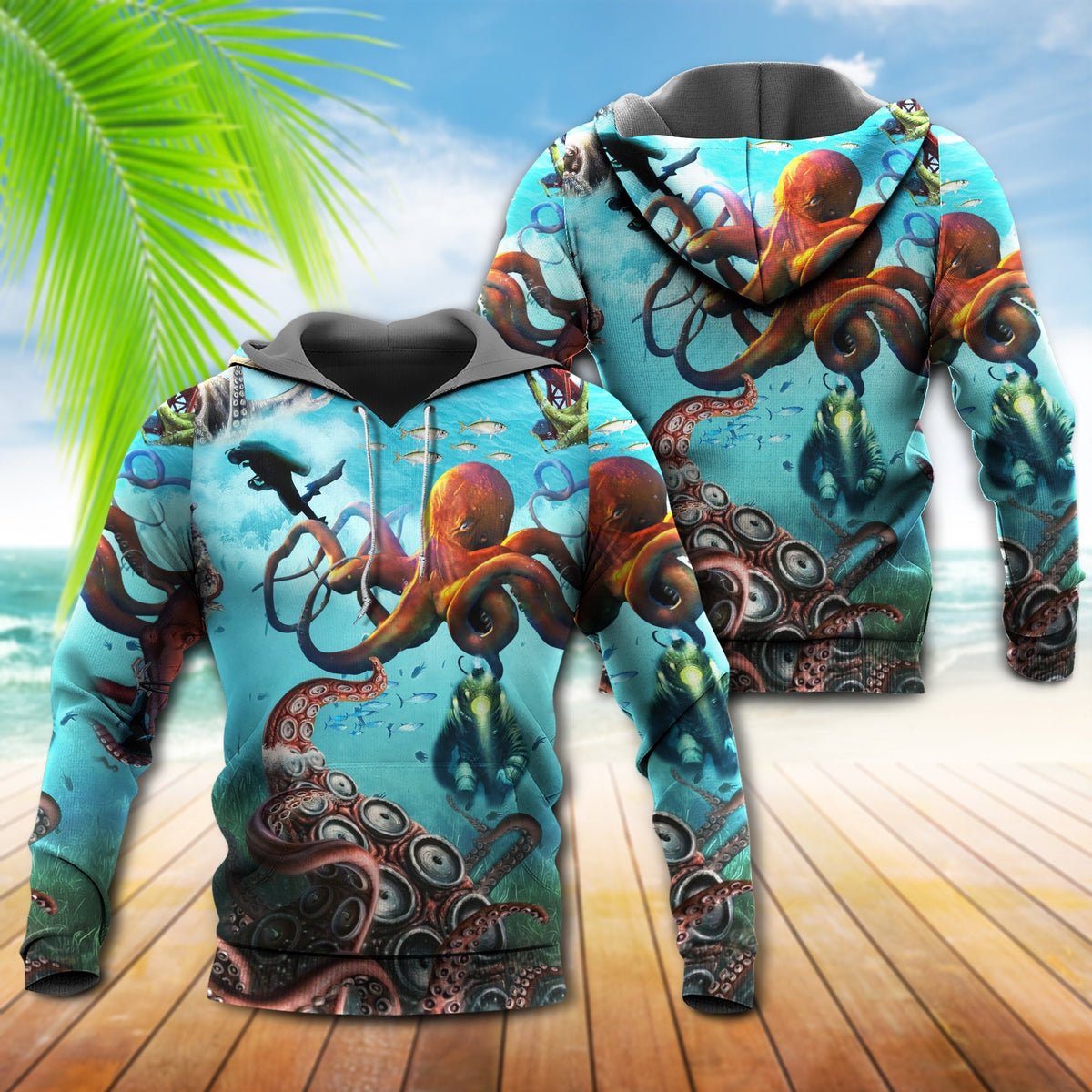 Protect The Ocean Octopus Art – 3D Hoodie
