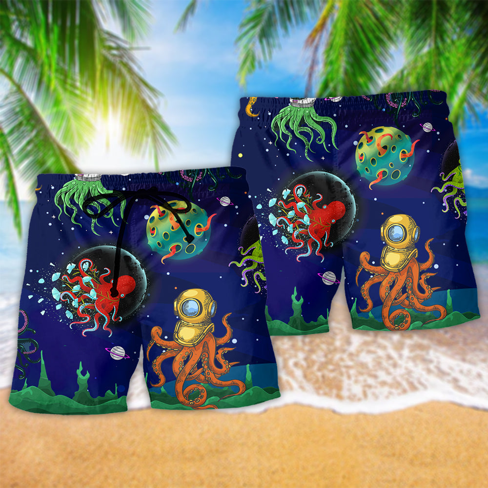 Galaxy Octopus Space Fantasy Art – Beach Short