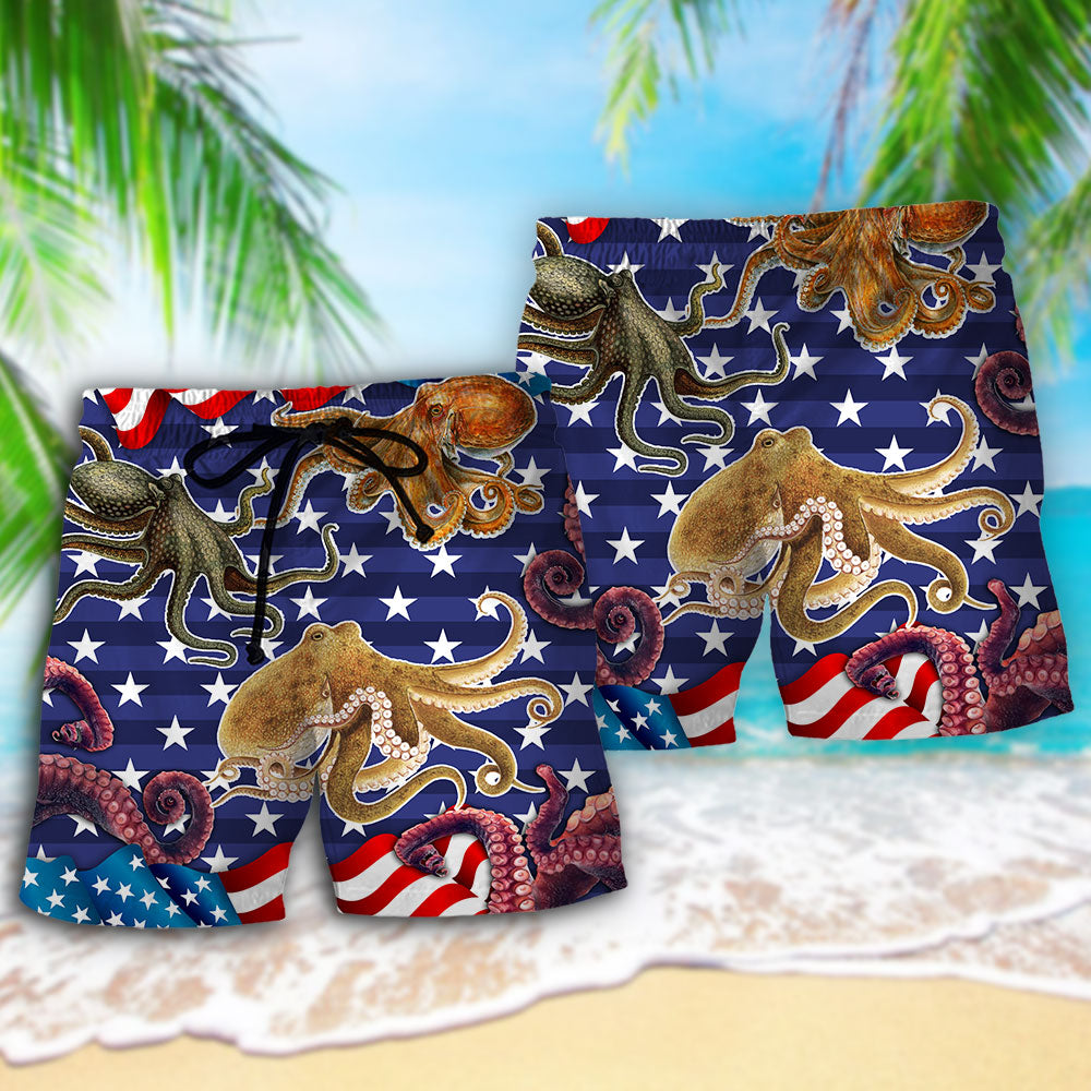 Octopus Flag Independence Day Art – Beach Short