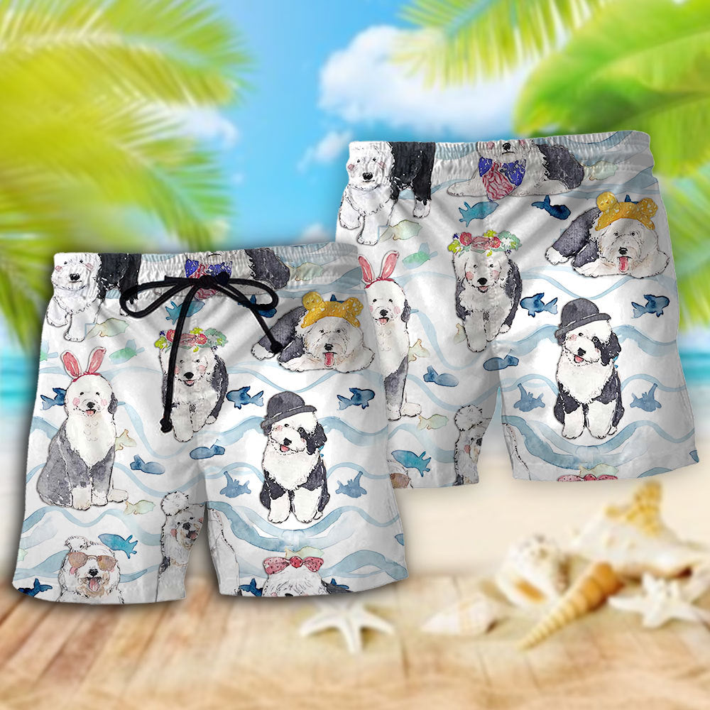 Old English Sheepdog Cute – Beach Short