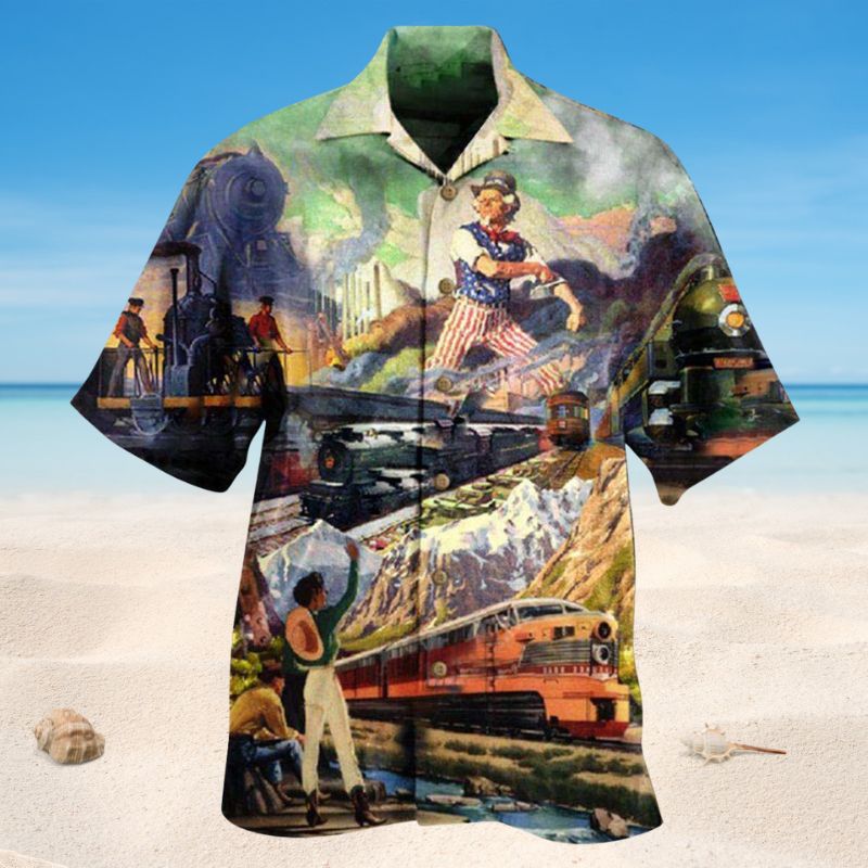 On The Right Track Train Edition – Hawaiian Shirt