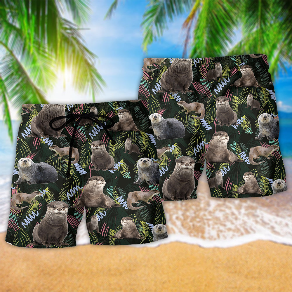 Otter Love Animals Cool Life Art – Beach Short