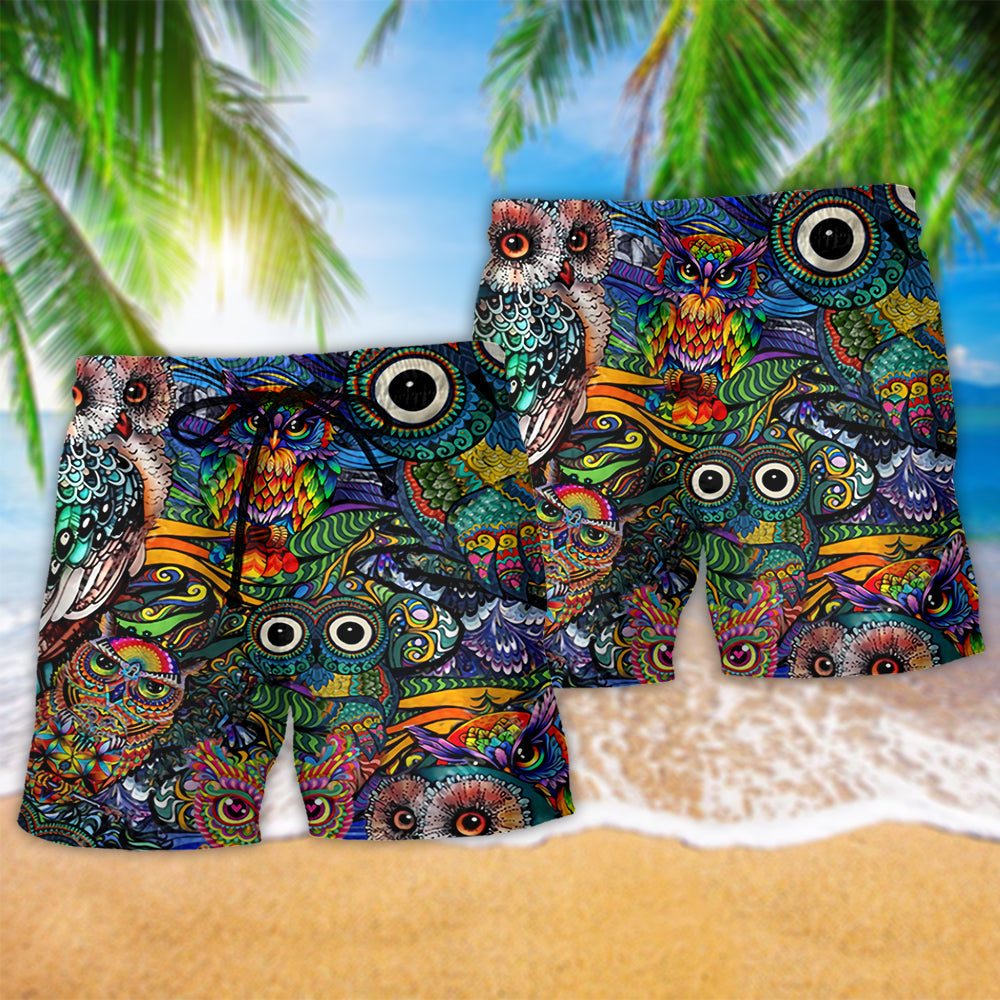 Owl Love Life Modern Cool Design – Beach Short