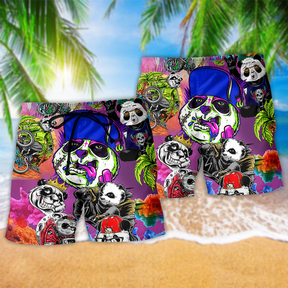 Panda Love Animals Colorful Art – Beach Short