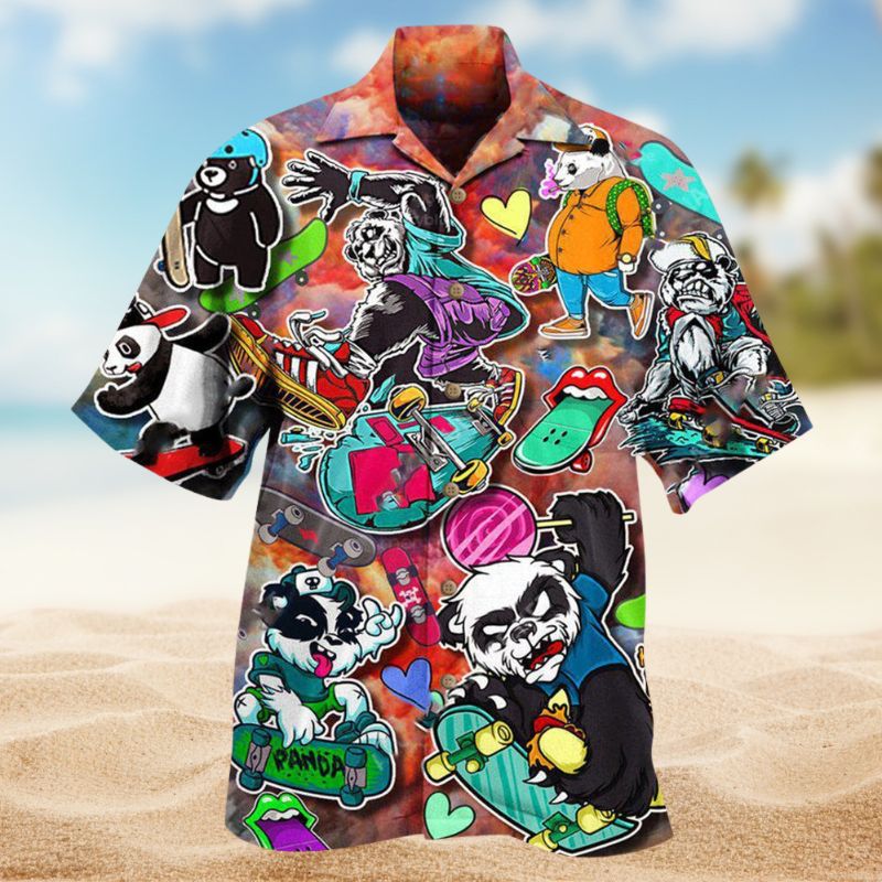 Panda Skateboard Fan Edition – Hawaiian Shirt