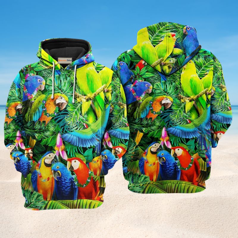 Parrot Couple Lovely Love - 3D Hoodie