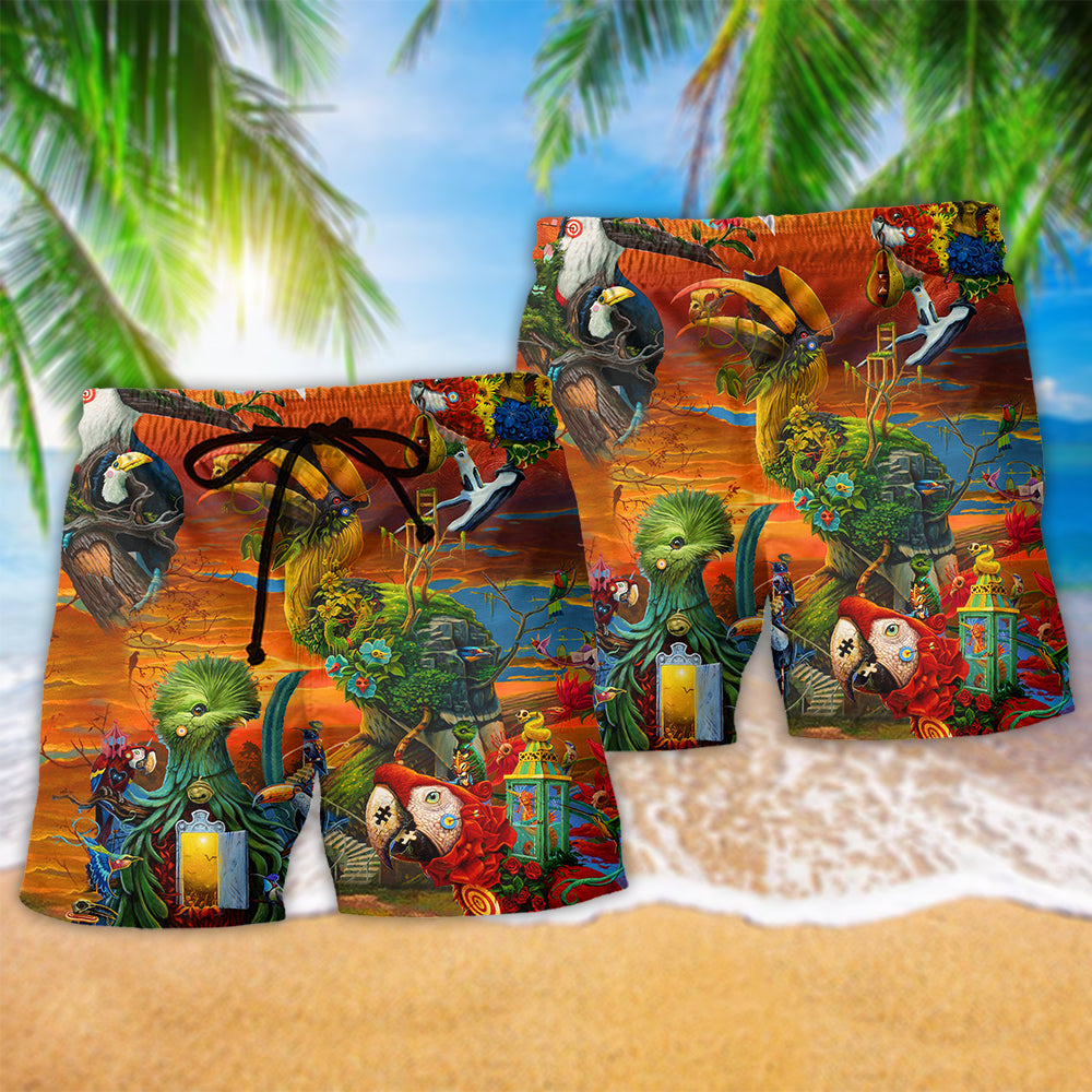 Parrot Stand Out From The Flock Art – Beach Short