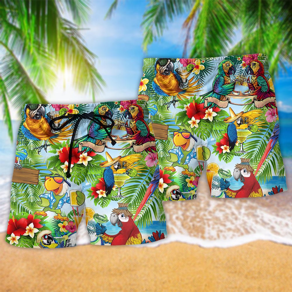 Parrot Tropical Floral Love Life - Beach Short