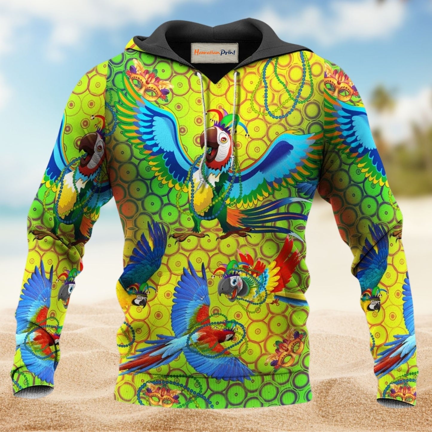 Parrot Mardi Gras Colors - 3D Hoodie