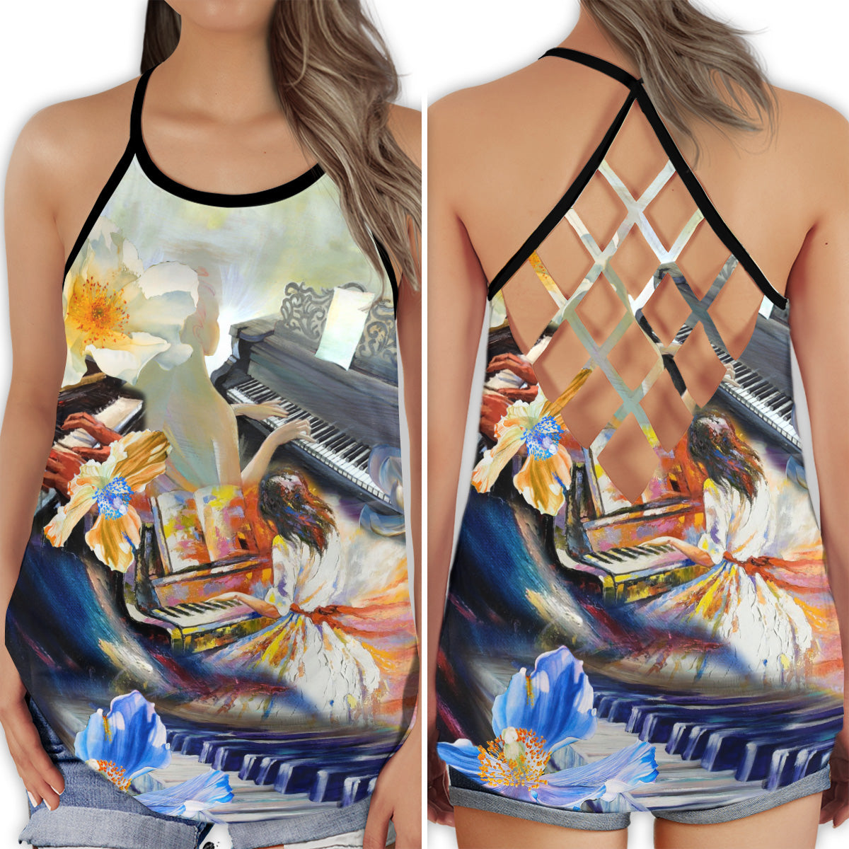 Piano Makes Me Happy - Hollow Tank Top