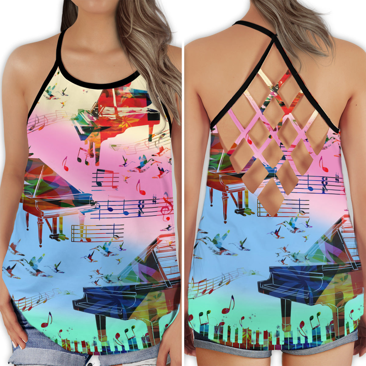 Just A Girl Who Loves Piano - Hollow Tank Top