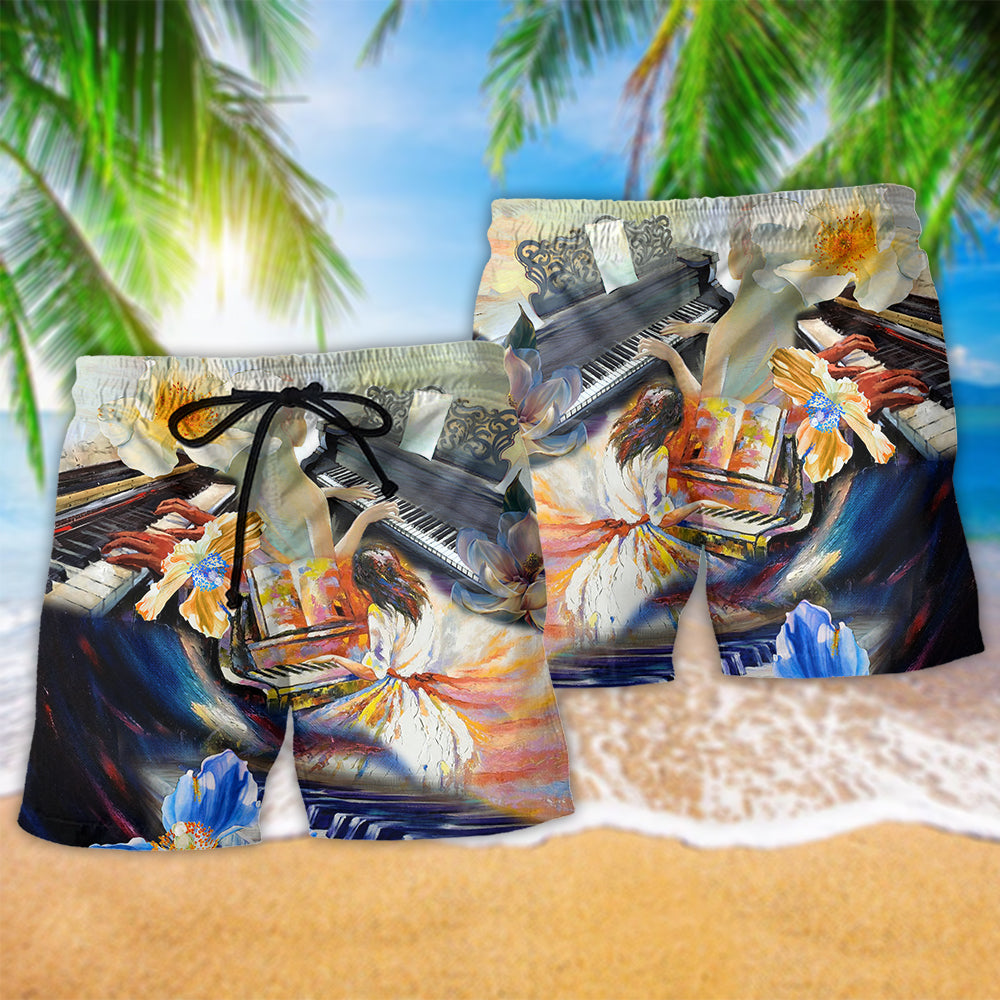 Piano Music Forever Love – Beach Short