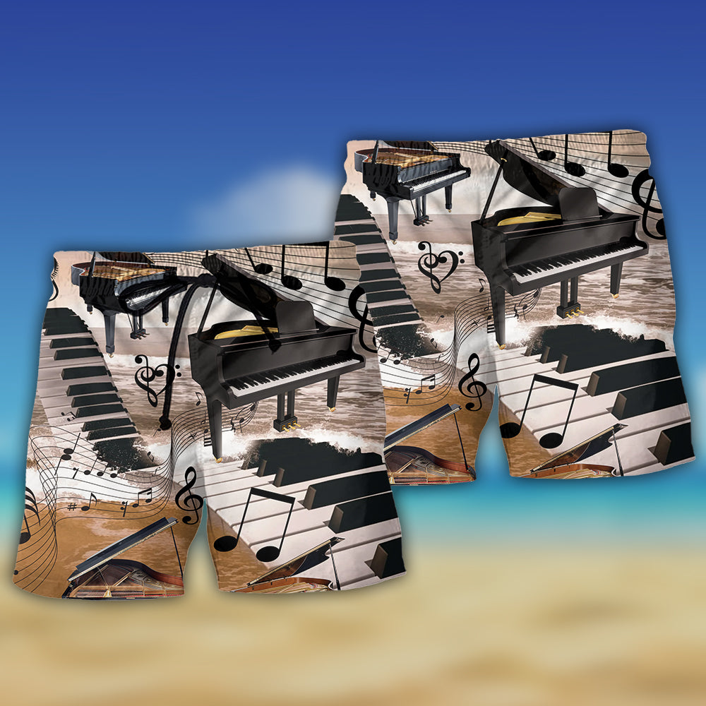 Piano Is My Life Music Art – Beach Short