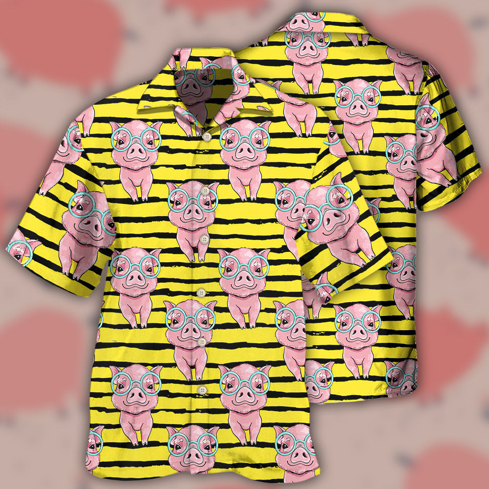 Funny Pig Cartoon Vintage Style - Hawaiian Shirt