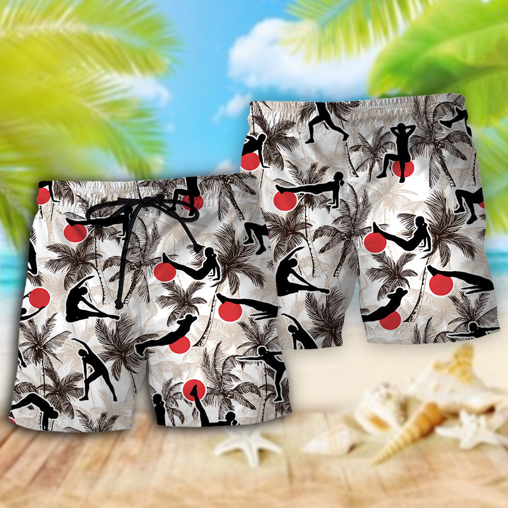 Pilates Tropical Tree - Beach Short - Owls Matrix LTD