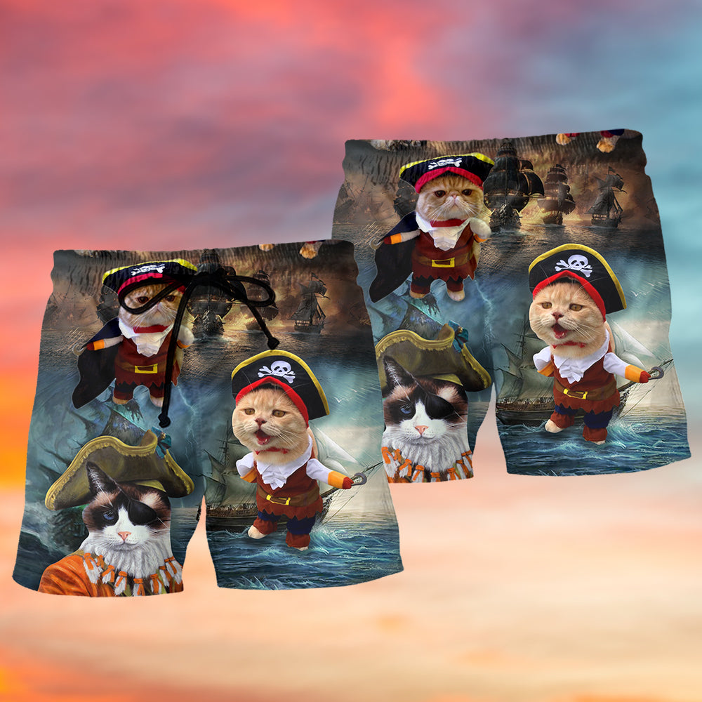 Cat Pirate Adventure Art – Beach Short