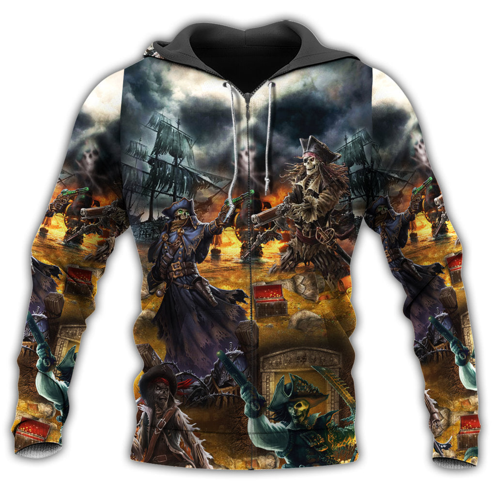 Pirate Skull Treasure Hunt - 3D Hoodie
