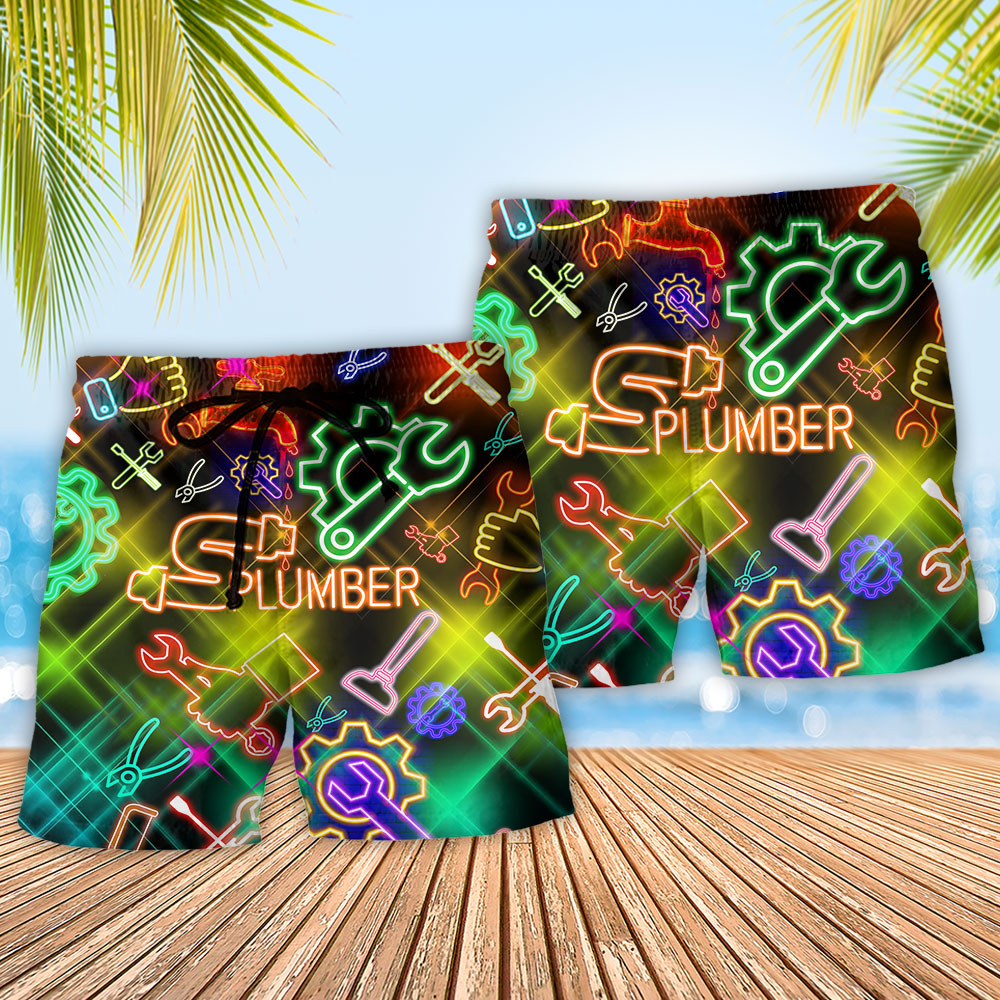 Plumber Neon Graphic Style – Beach Short
