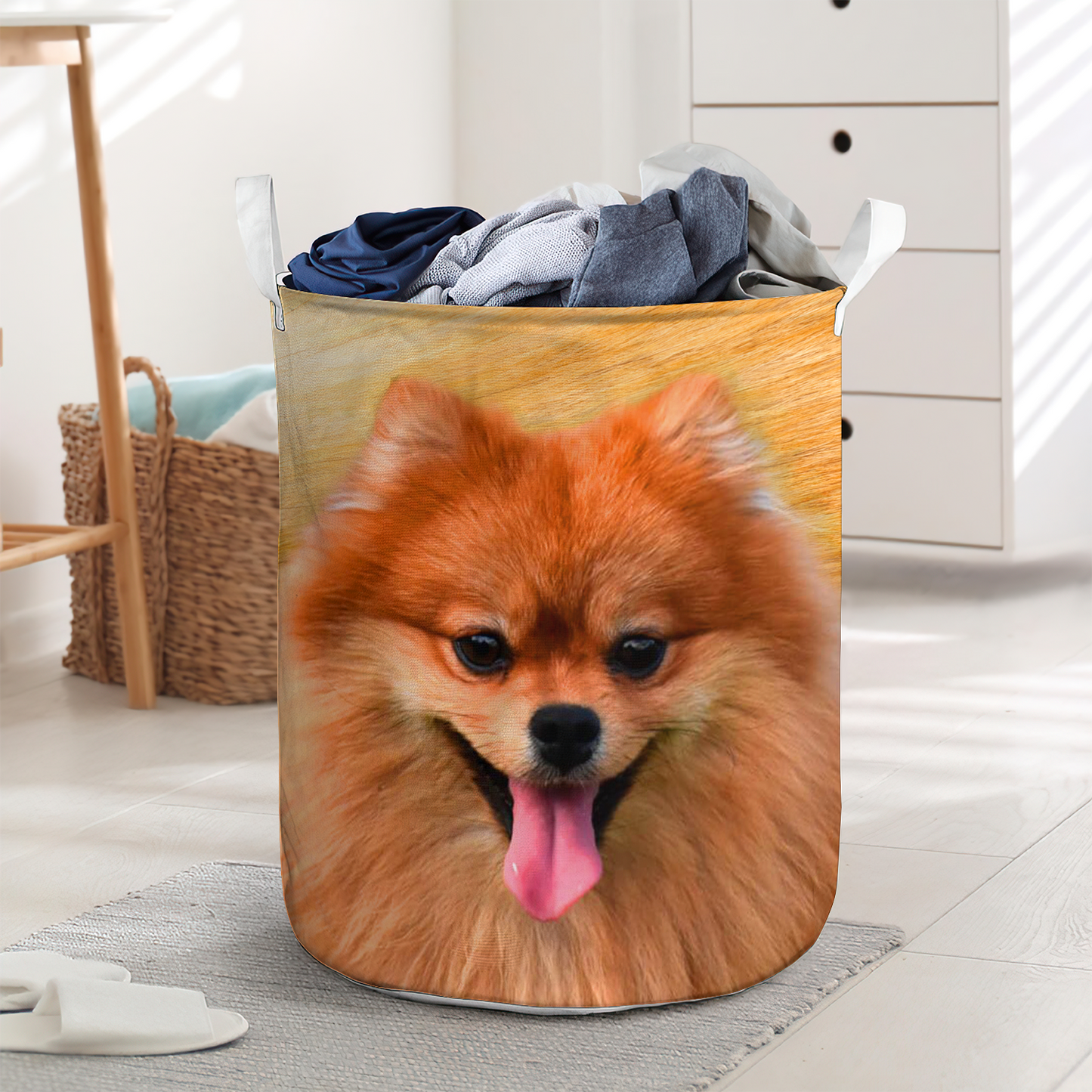 Pomeranian puppy basic style - Laundry basket - LAUB04NGC020322-Owls Matrix