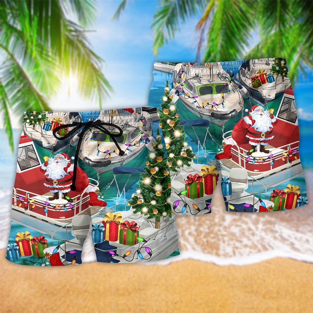 Santa Pontoon Holiday Fun Art – Beach Short