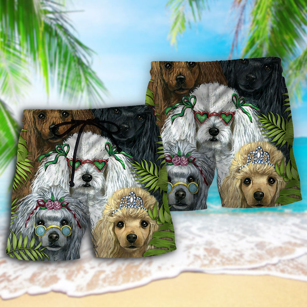 Poodle Tropical Summer Dog Style – Beach Short