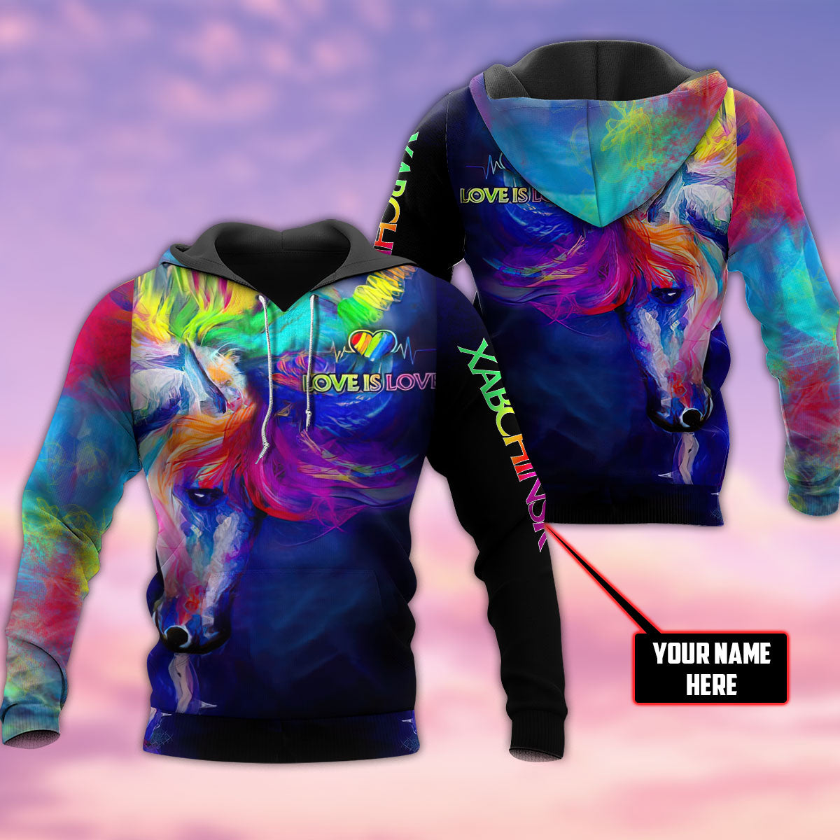 Pride Unicorn Colorful Personalized - 3D Hoodie3