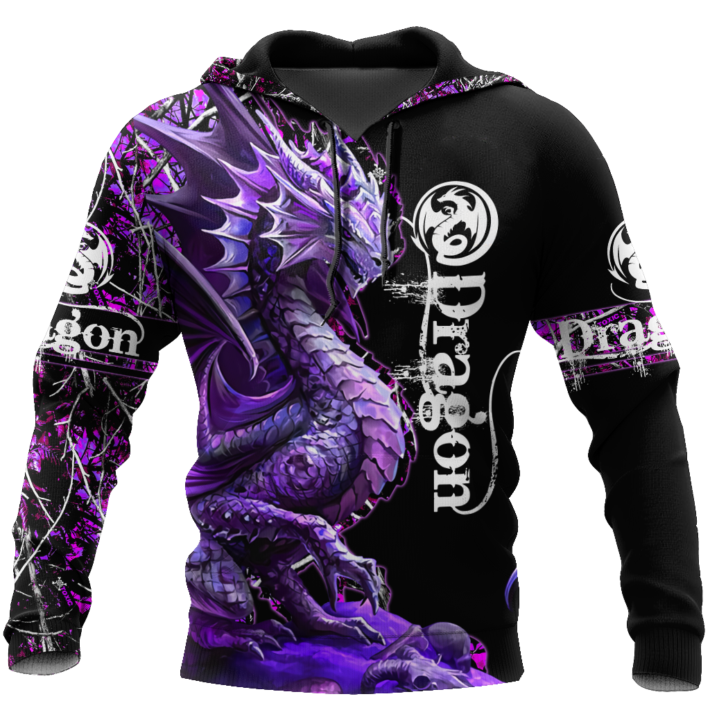 Strong Purple Dragon Art – 3D Hoodie