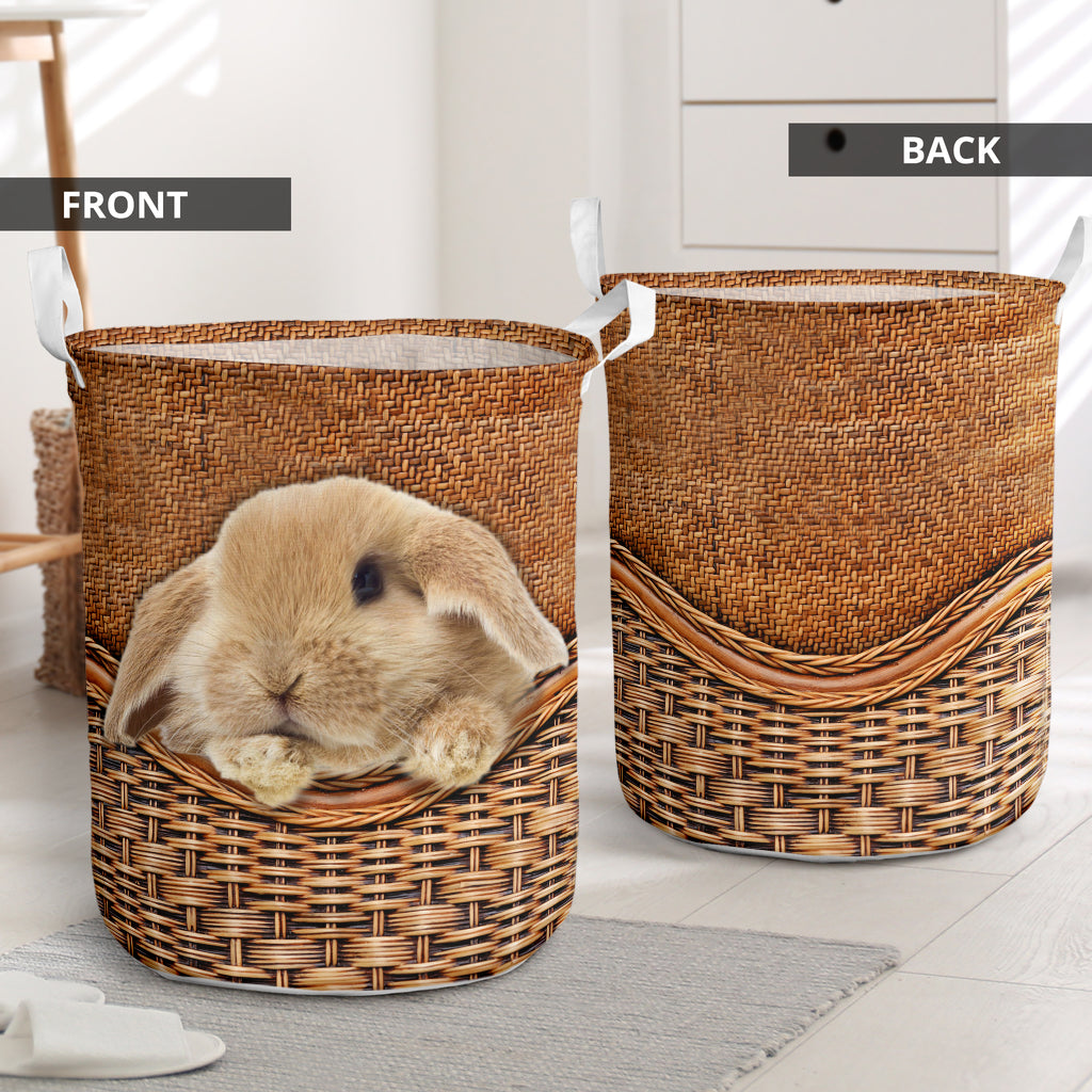 Rabbit Rattan Teaxture - Laundry Basket - Owls Matrix LTD