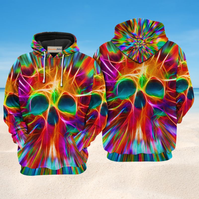Rainbow Skull Love Art – 3D Hoodie