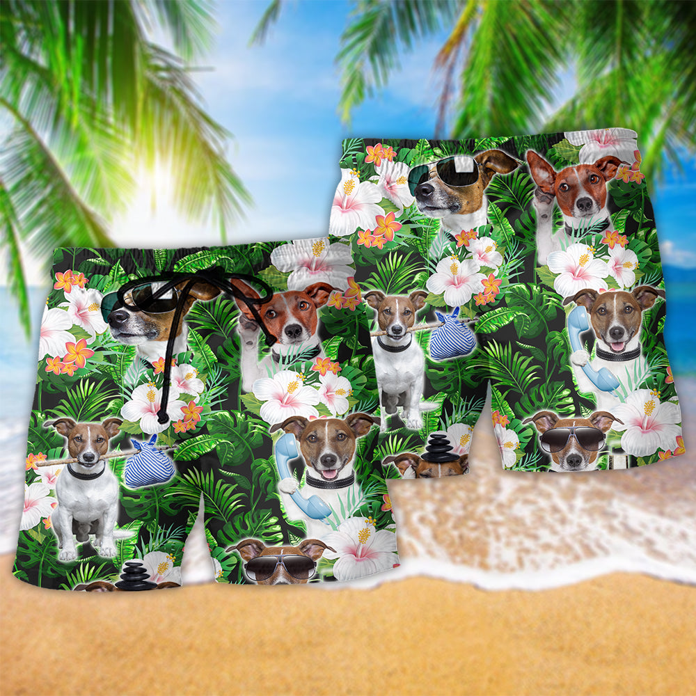 Rat Terrier Tropical Floral Dog Lover – Beach Short
