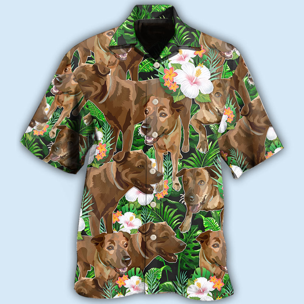 Rhodesian Ridgeback Tropical Floral Style – Hawaiian Shirt