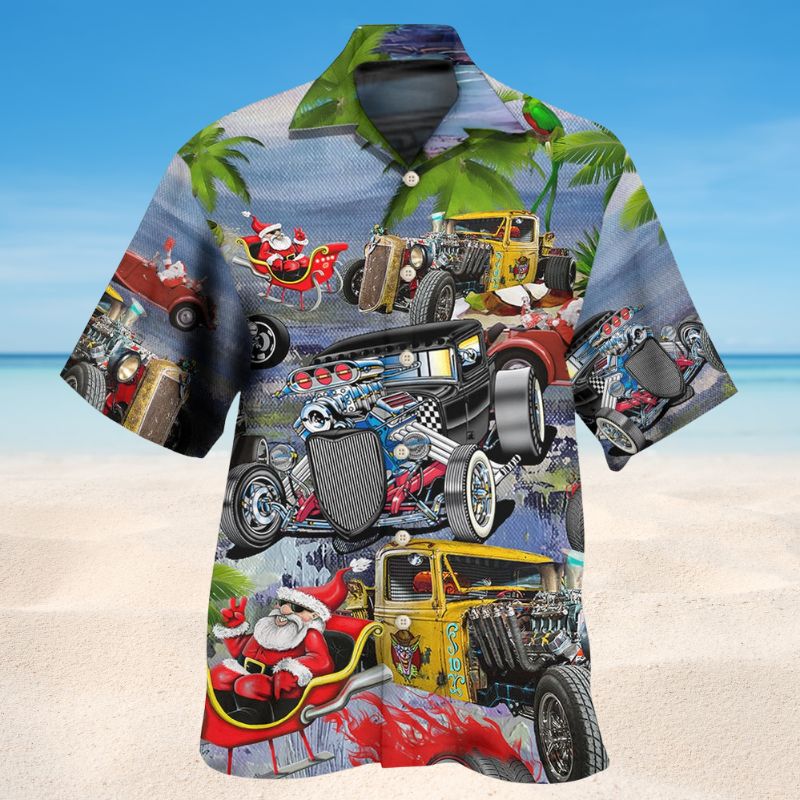 Riding Hot Rod For Holiday – Hawaiian Shirt