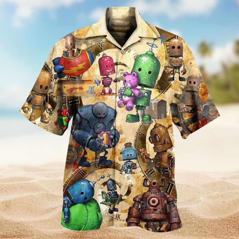 Robot Soft Hearts Edition – Hawaiian Shirt