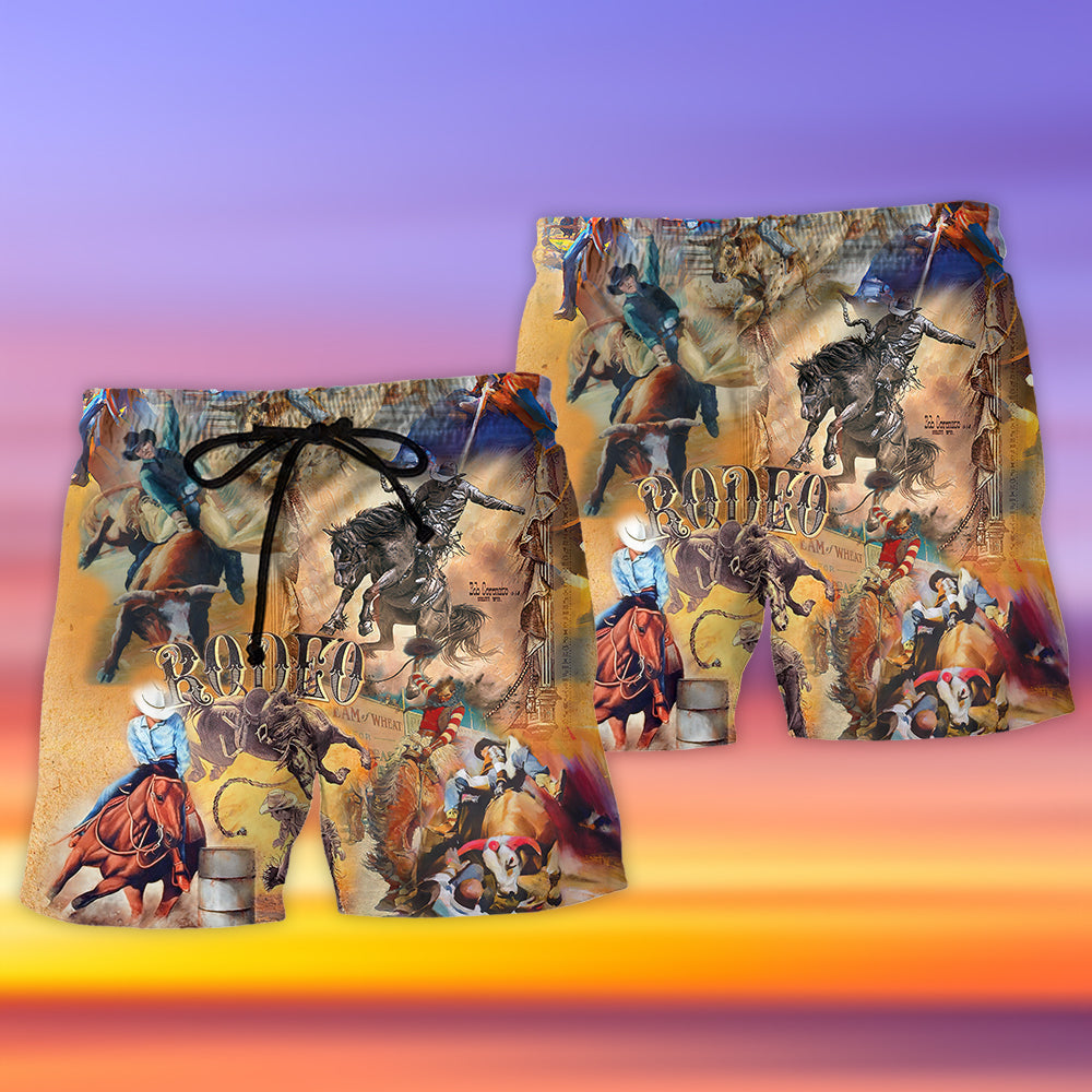 Cowboy Rodeo Vintage Classic Art – Beach Short