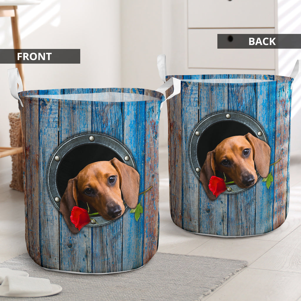 Romantic Dachshund - Laundry Basket - Owls Matrix LTD