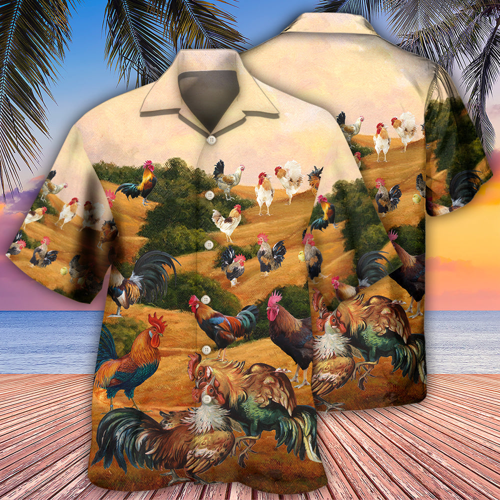 Rooster Farm Autumn Country - Hawaiian Shirt