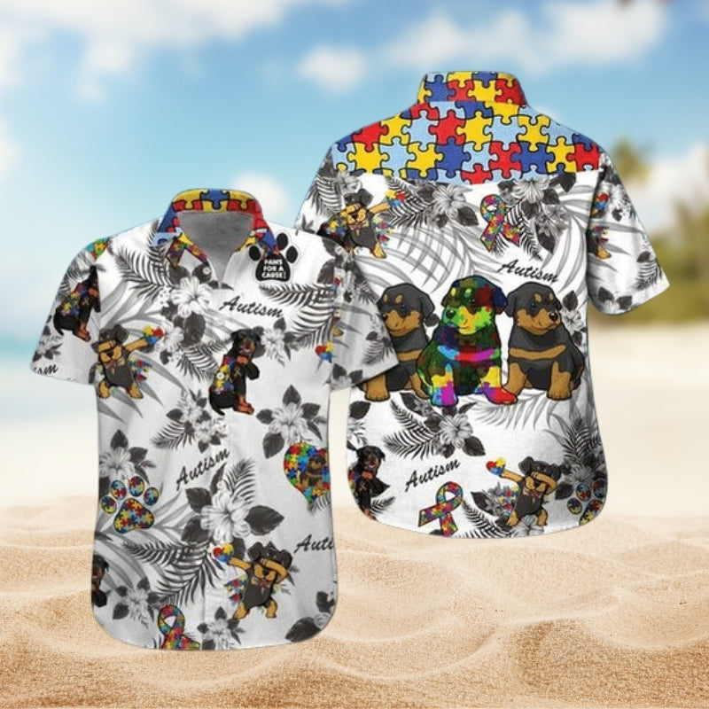 Rottweiler Autism Awareness – Hawaiian Shirt