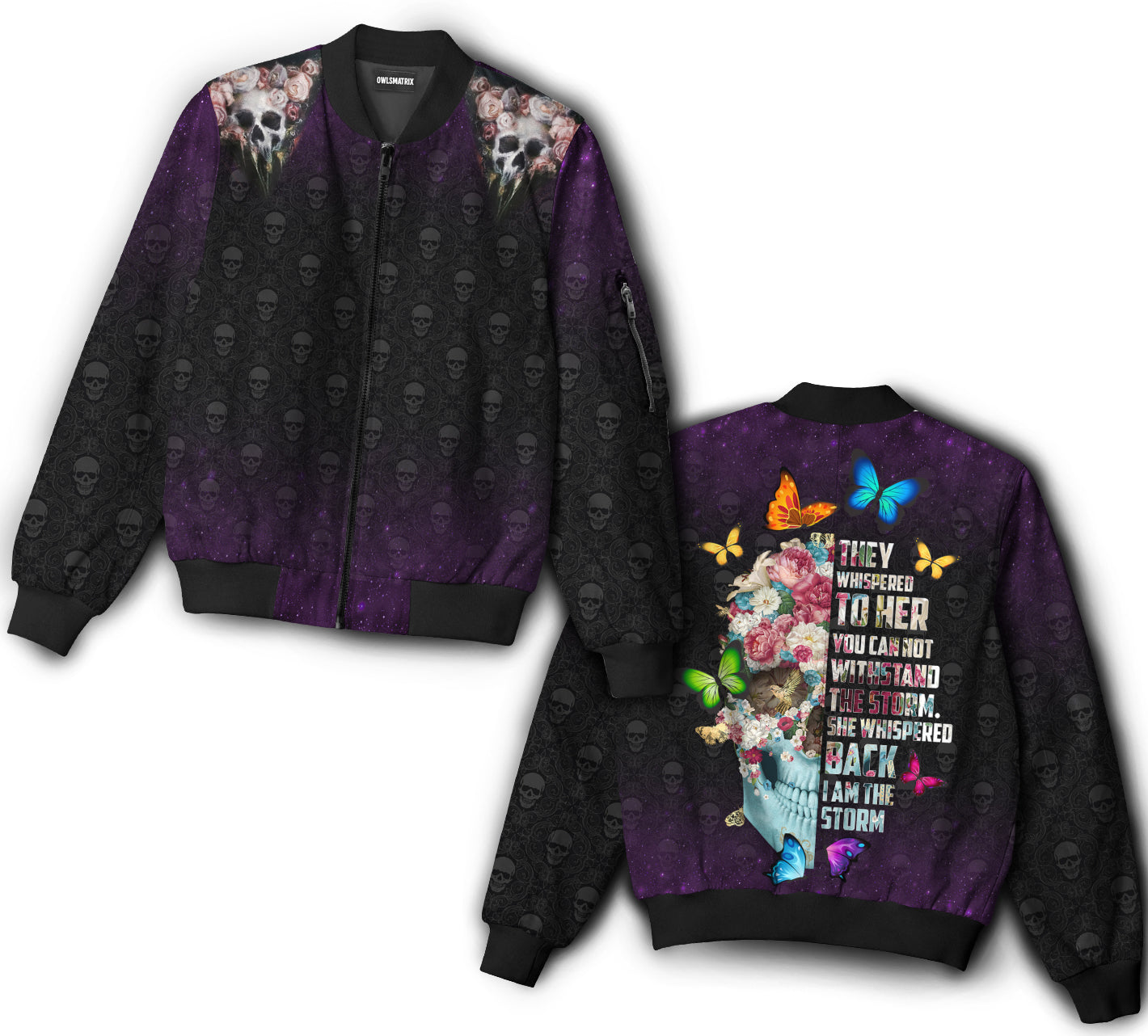 Skull i am the storm - Bomber jacket - BOMJ02TNH080921 - Owls Matrix LTD