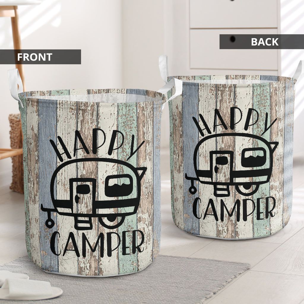 Camping van vintage wooden - Laundry basket-Owls Matrix