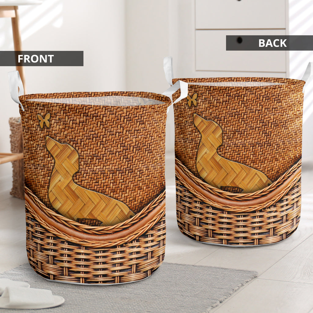 Dachshund brown rattan - Laundry basket - Owls Matrix LTD