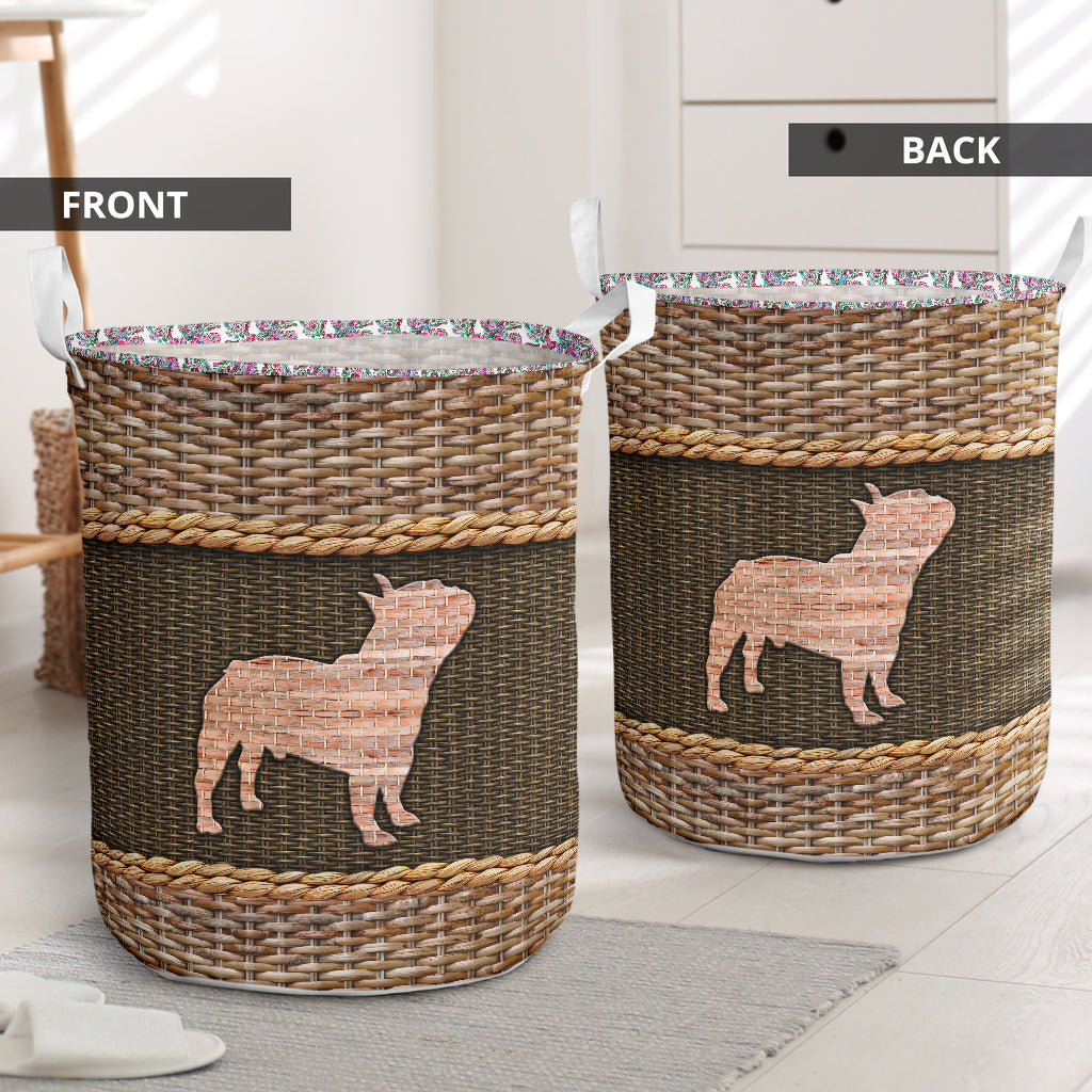 French bulldog weave - Laundry basket - Owls Matrix LTD