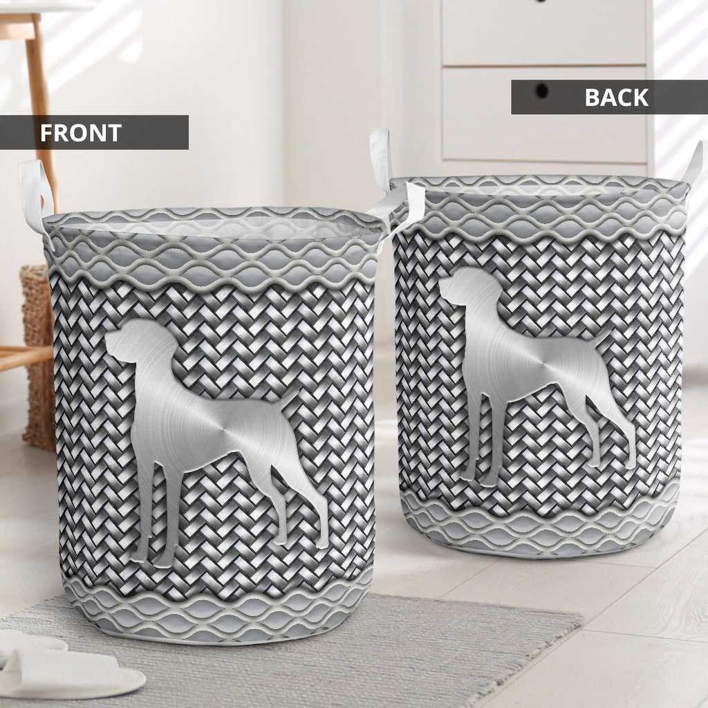 Vizsla silver wicker - Laundry basket-Owls Matrix