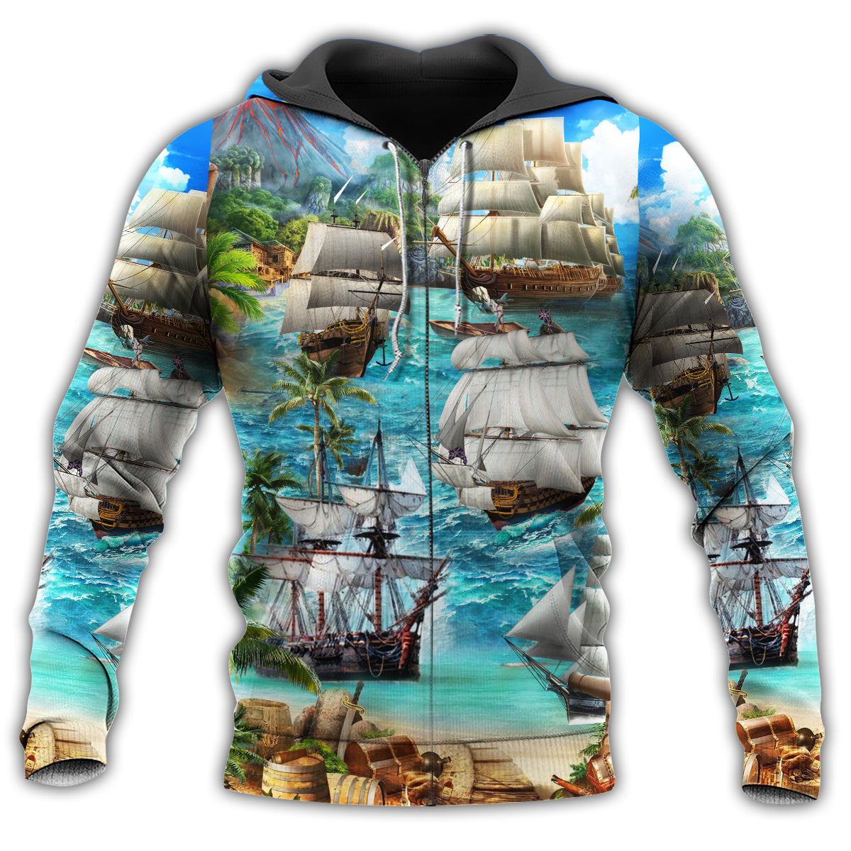 Sailing Ship In The Sea Art – 3D Hoodie