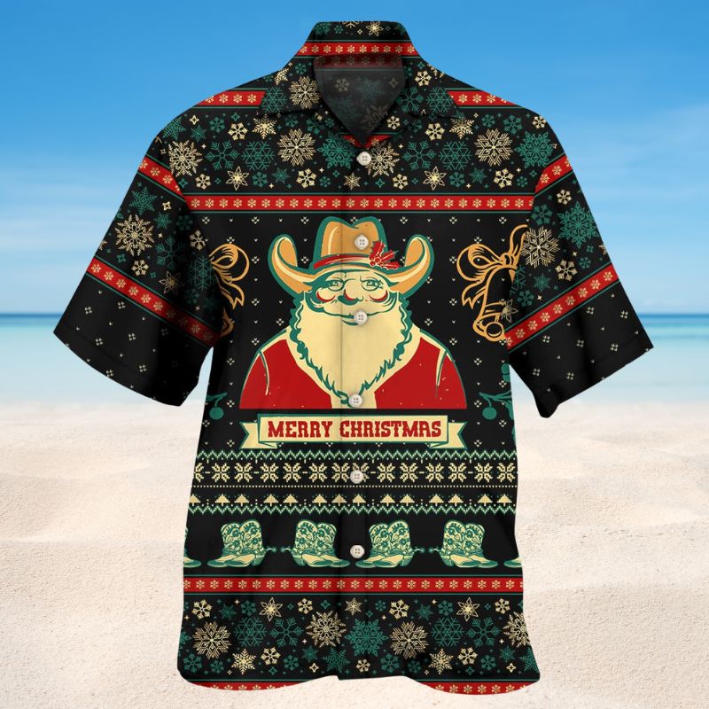 Santa Cowboy Christmas Old Man – Hawaiian Shirt