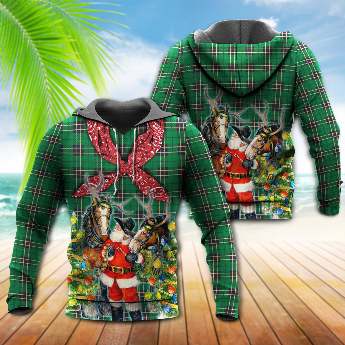 Santa Cowboy Merry Christmas - 3D Hoodie