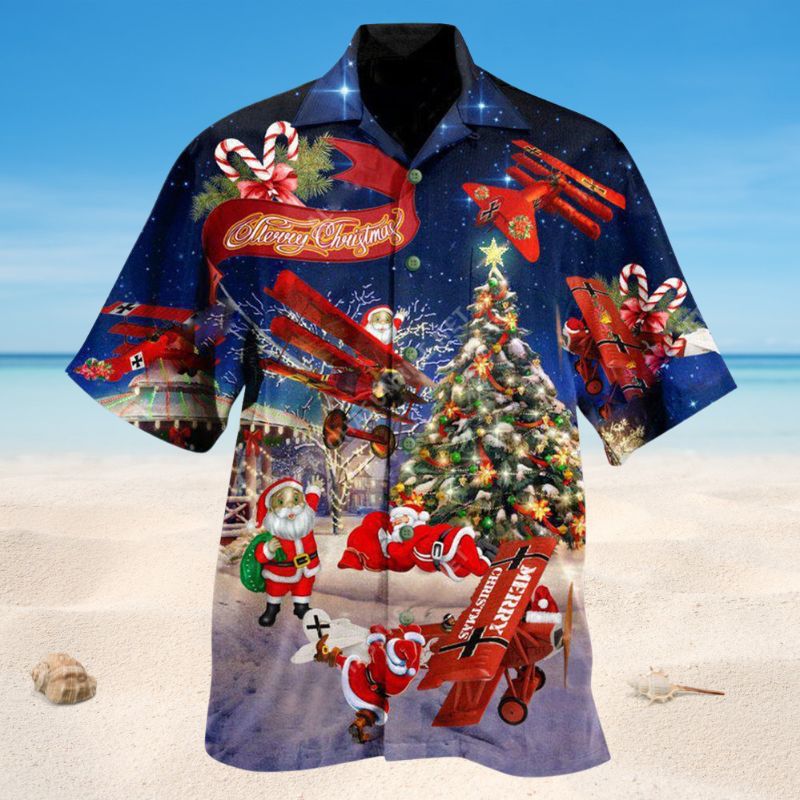 Santa Loves Airplanes Edition – Hawaiian Shirt