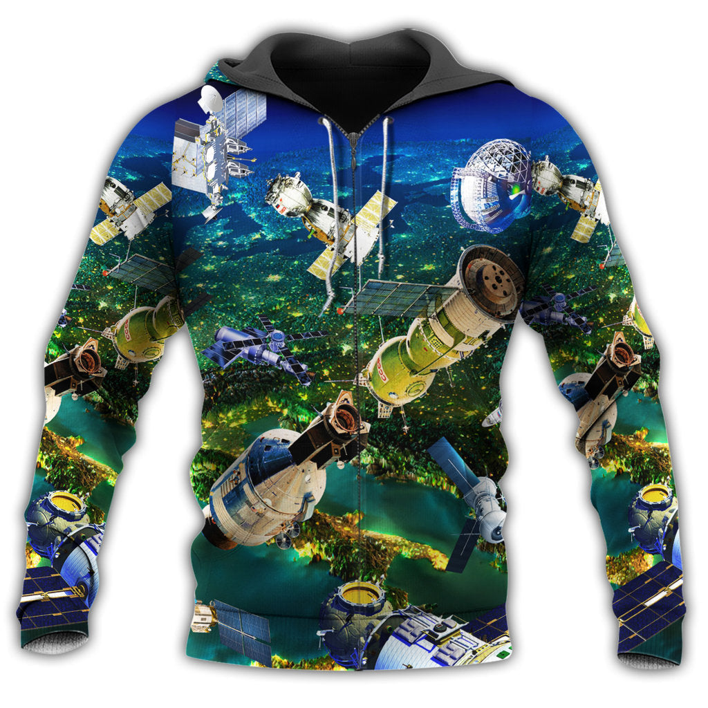 Satellite Need More Space Quote Art – 3D Hoodie