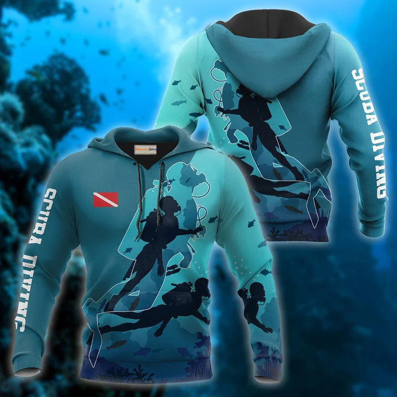 Scuba Diving Is My Life Quote - 3D Hoodie