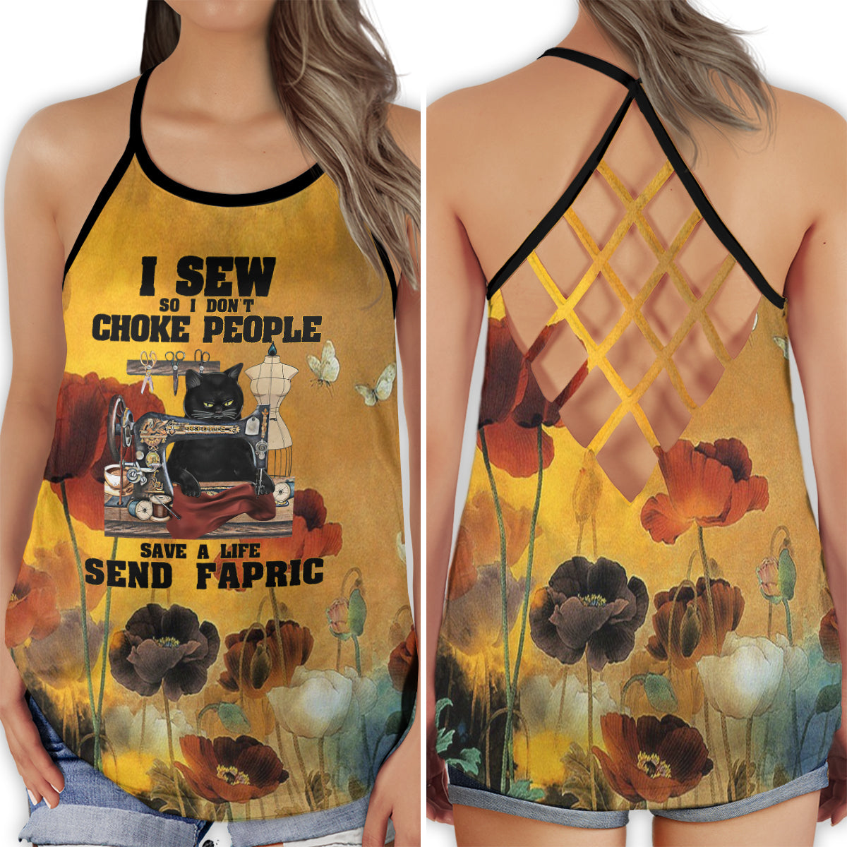 Sewing Is My Life - Hollow Tank Top