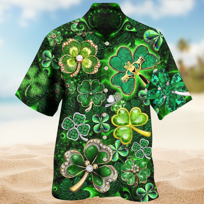 Shamrock Irish Leaf Diamond Style – Hawaiian Shirt